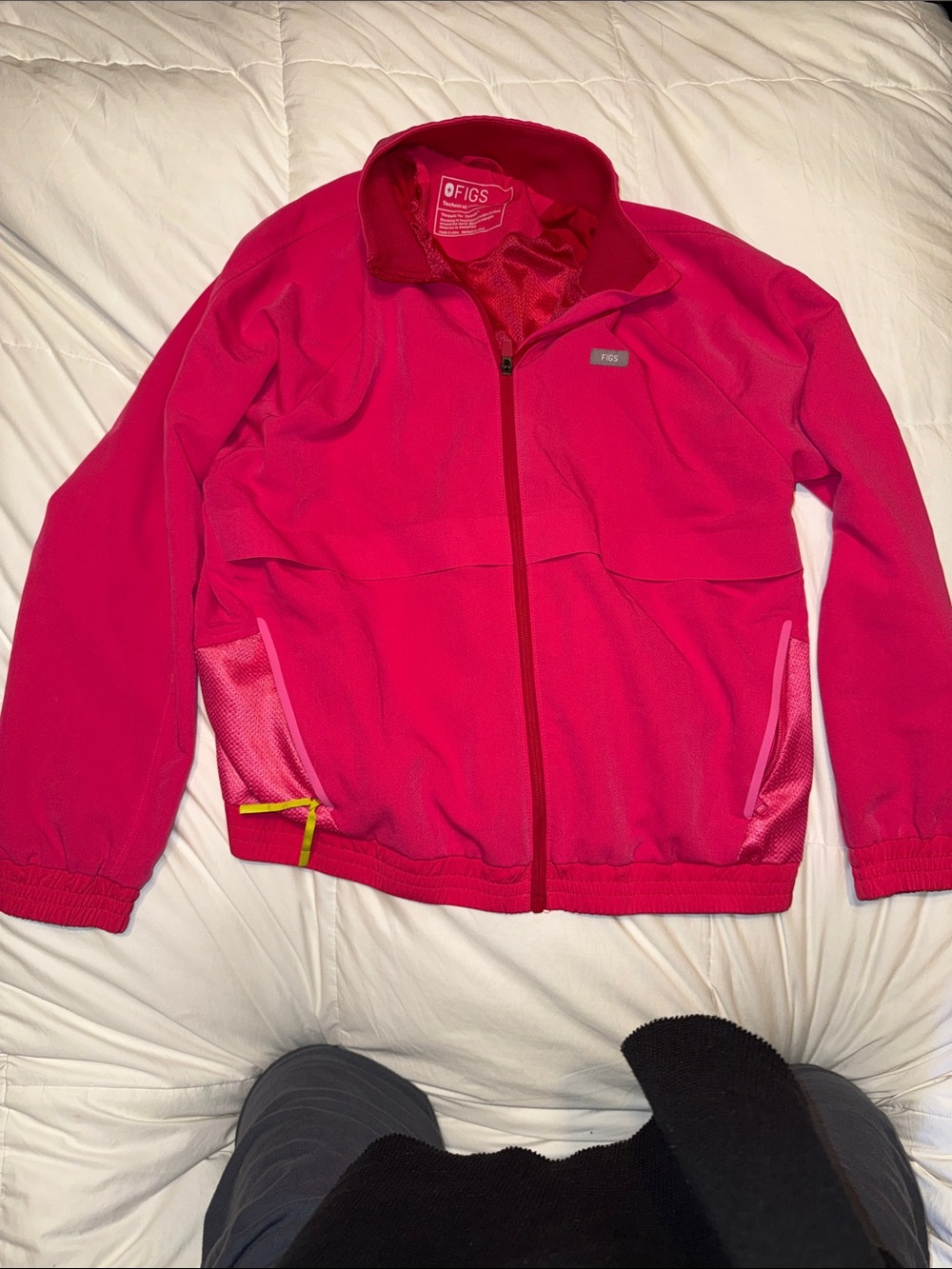 Figs Hot Pink Full-Zip Athletic Jacket